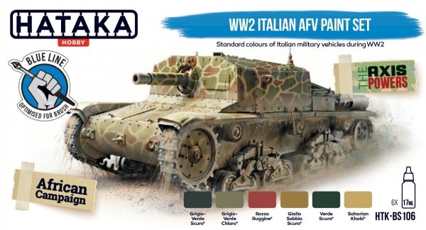 Hataka HTK-BS106 WW2 Italian AFV paint set (6x17 ml)
