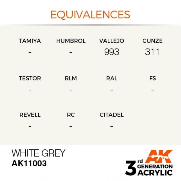 AK Interactive AK11003 White Grey 17ml