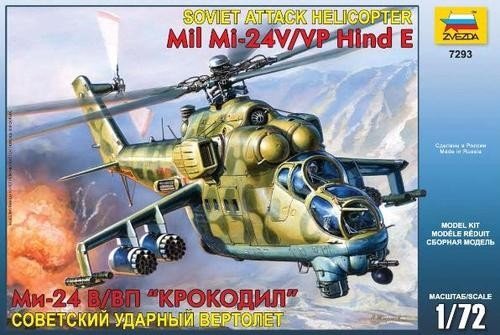 Zvezda 7293 Soviet attack helicopter MIL MI-24 V/VP Hind E (1:72)