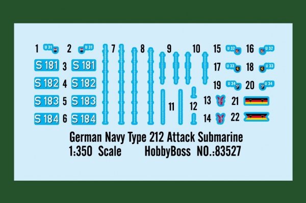 Hobby Boss 83527 German Navy Type 212 Attack Submarine (1:350)