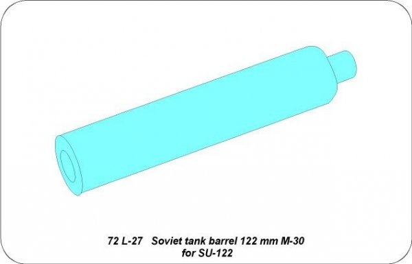 Aber 72L-27 Lufa 122 mm M30 do SU-122 / Soviet tank barrel 122mm M30 for SU-122 1/72