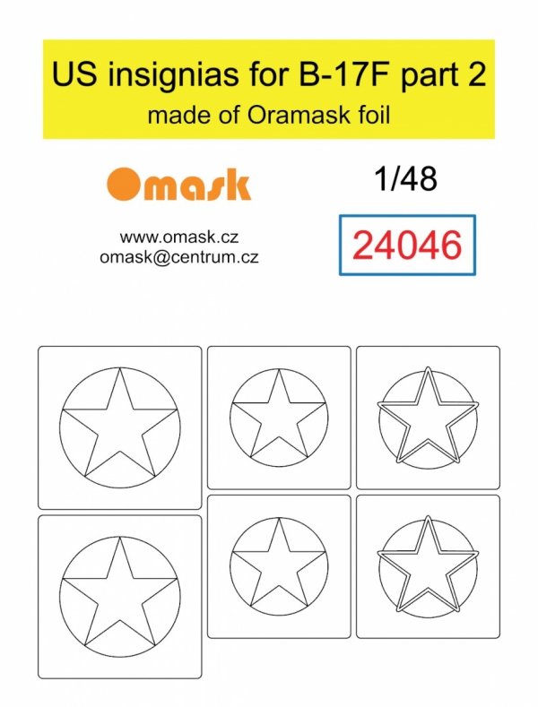 Omask 24046 B-17F US insignias part 2 1/48