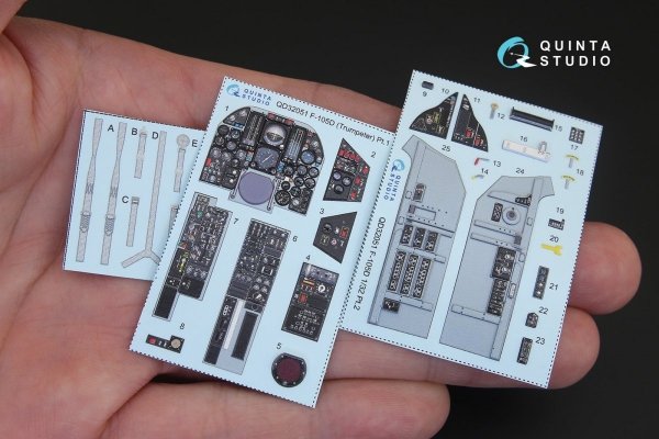 Quinta Studio QD32051 F-105D 3D-Printed &amp; coloured Interior on decal paper (for Trumpeter kit) 1/32