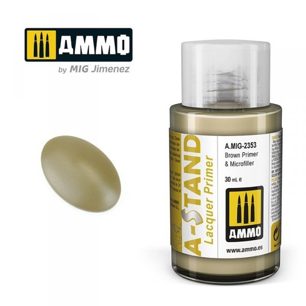 Ammo of Mig 2353 A-STAND Brown Primer &amp; Microfiller 30ml