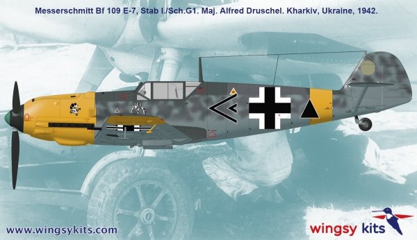 Wingsy Kits D5-11 German WWII Fighter MESSERSCHMITT Bf 109 E-7 1/48