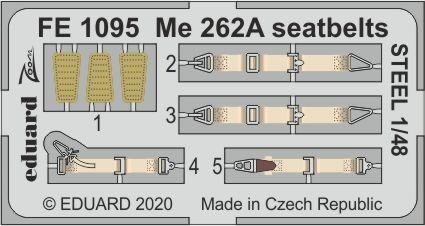 Eduard FE1095 Me 262A seatbelts STEEL 1/48 HOBBY BOSS