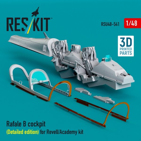 RESKIT RSU48-0541 Rafale B cockpit cockpit (Detailed edition) for Revell/Academy kit (3D Printed) (1/48)