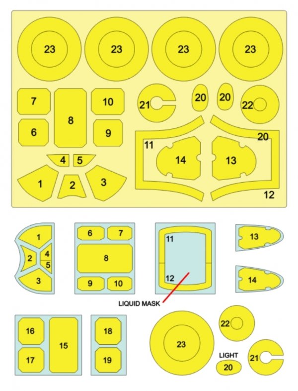 Omask 54036 P-51B Mustang mask (for Tamiya) 1/48