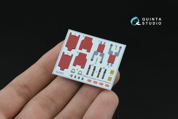 Quinta Studio QD+48349 Kawasaki T-4 3D-Printed &amp; coloured Interior on decal paper (Hasegawa) (with 3D-printed resin parts) 1/48
