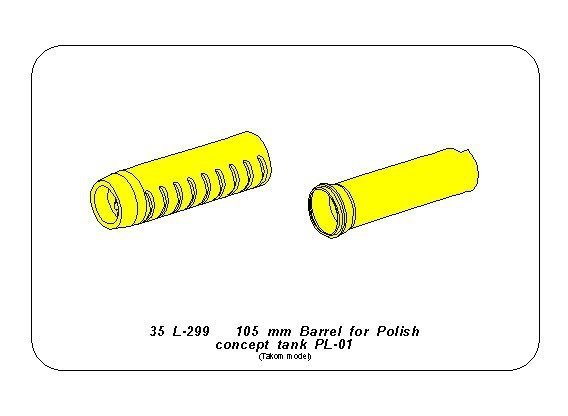 Aber 35L-299 Lufa 105mm do polskiego koncepcyjnego czołgu PL-01 (Takom) 1/35
