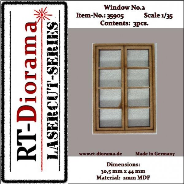 RT-Diorama 35905 Window No.: 2 (3 pcs) 1/35
