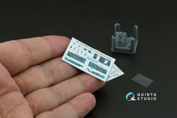 Quinta Studio QD+72259 MiG-21MF (Gorkiy plant) 3D-Printed &amp; coloured Interior on decal paper (Eduard) (with 3D-printed resin parts) 1/72