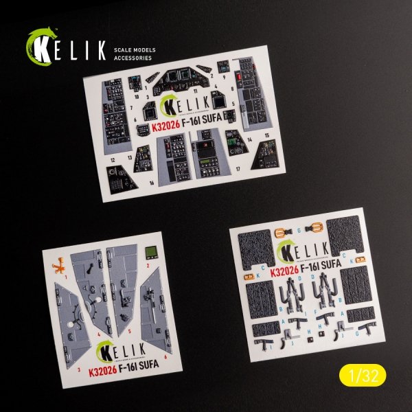 KELIK K32026 F-16I &quot;Sufa&quot; - interior 3D decals for Academy kit 1/32