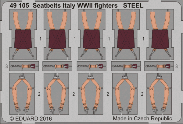 Eduard BIG49343 Seatbelts WWII Axis AF STEEL 1/48