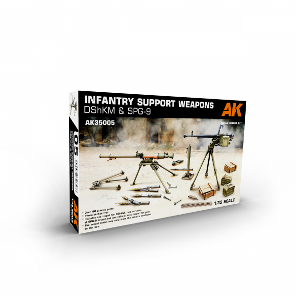 AK Interactive AK35005 INFANTRY SUPPORT WEAPONS DSHKM &amp; SPG-9 1/35