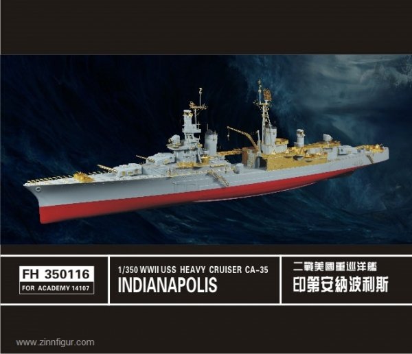 Flyhawk FH350116 WWII USS Heavy Cruiser Indianapolis CA-35 Super Detail Parts FOR ACADEMY 14107 1/350