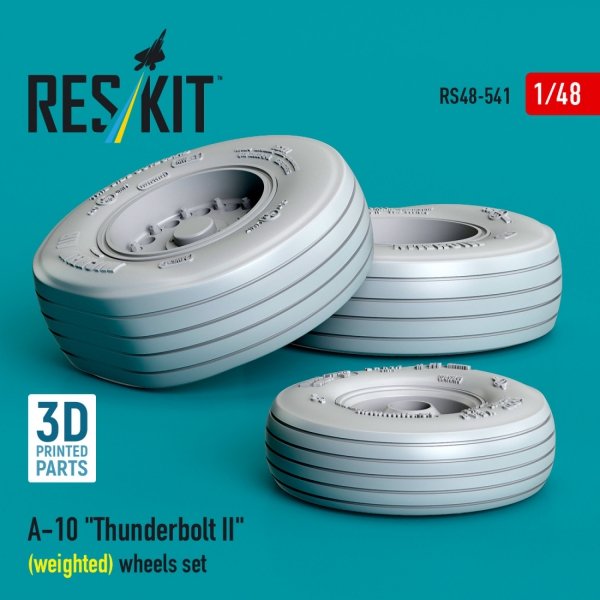 RESKIT RS48-0541 A-10 "Thunderbolt II" (weighted) wheels set (3D Printed) (1/48)