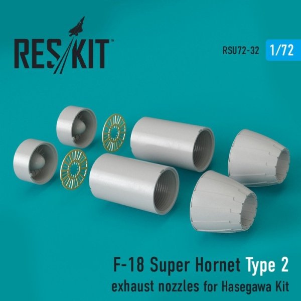 RESKIT RSU72-0032 F-18 Super Hornet Type 2 exhaust nozzles for Hasegawa 1/72