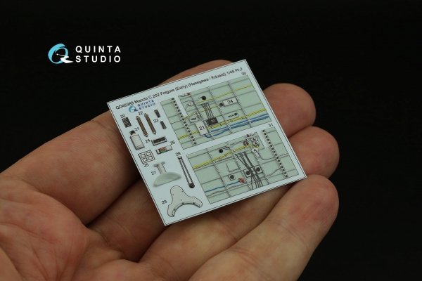 Quinta Studio QD48389 Macchi C.202 Folgore Early 3D-Printed &amp; coloured Interior on decal paper (Hasegawa/Eduard) 1/48