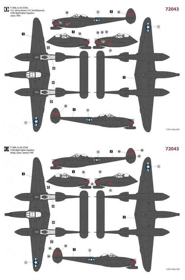 Hobby 2000 72043 P-38M Night Lightning – DRAGON 1/72
