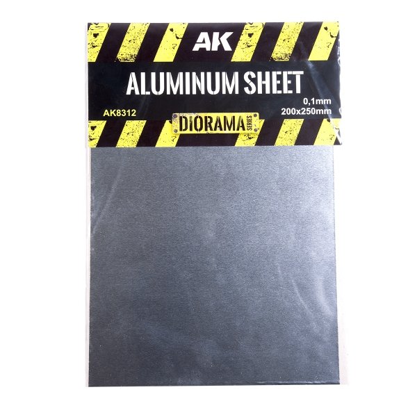 AK Interactive AK8312 ALUMINUM SHEET 100UM (MICROMETER) 200X250MM