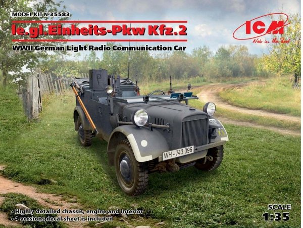 ICM 35583 le.gl.Einheitz-Pkw Kfz.2, WWII German Light Radio Communication Car 1/35