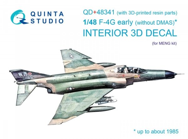 Quinta Studio QD+48341 F-4G early 3D-Printed &amp; coloured Interior on decal paper (Meng) (with 3D-printed resin parts) 1/48