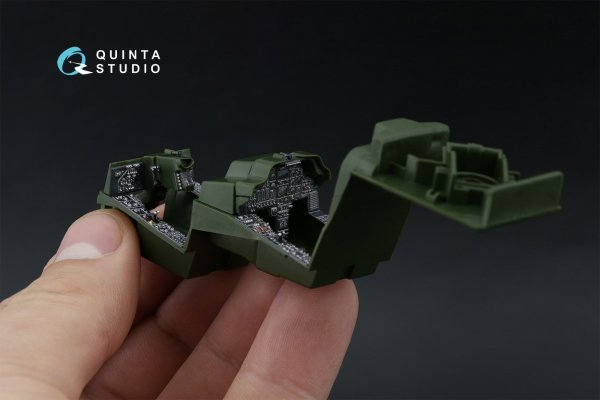 Quinta Studio QD48572 AH-64A 3D-Printed &amp; coloured Interior on decal paper (Academy/Modelist) 1/48