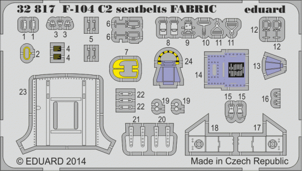 Eduard 32817 F-104 C2 seatbelts SUPER FABRIC 1/32 Italeri