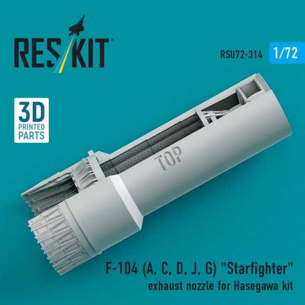 RESKIT RSU72-0314 F-104 (A, C, D, J, G) "Starfighter" exhaust nozzle for Hasegawa kit (3D Printed) 1/72