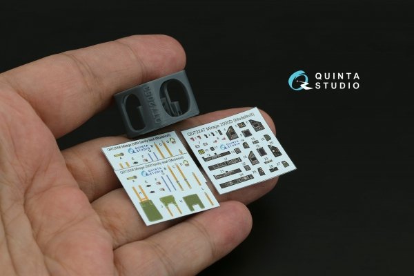 Quinta Studio QD+72247 Mirage 2000D 3D-Printed &amp; coloured Interior on decal paper (Modelsvit) (with 3D-printed resin part) 1/72