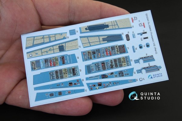 Quinta Studio QD32041 Su-30MKK 3D-Printed &amp; coloured Interior on decal paper (for Trumpeter kit) 1/32