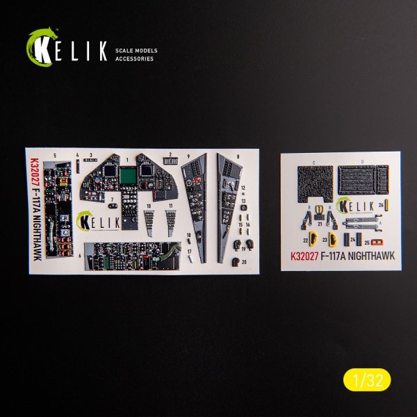 KELIK K32028 F-117A - Type 2 interior 3D decals for Trumpeter kit 1/32