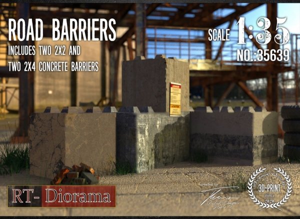 RT-Diorama 35639-K Road Barriers (2x2 &amp; 2x4) 1/35
