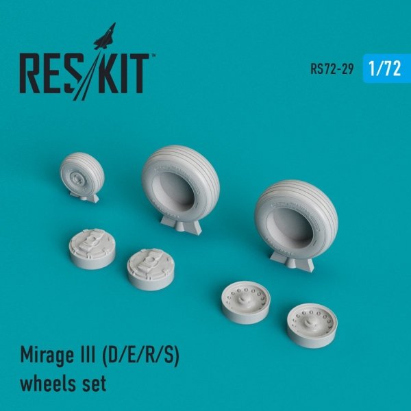 RESKIT RS72-0029 MIRAGE III (D,E,R,S) WHEELS SET 1/72