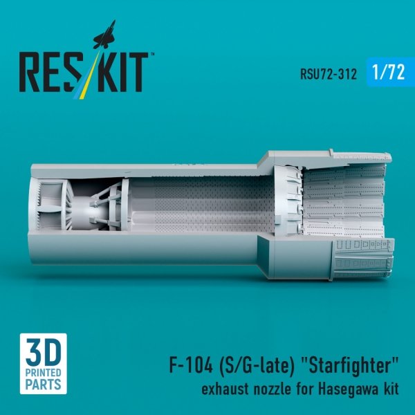RESKIT RSU72-0312 F-104 (S/G-late) "Starfighter" exhaust nozzle for Hasegawa kit (3D Printed) 1/72