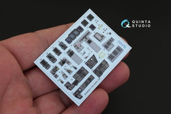 Quinta Studio QD48090 F-15E 3D-Printed &amp; coloured Interior on decal paper (for GWH kit) 1/48