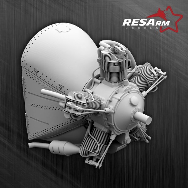 RESARM 48-17002 M-11 FIVE-CYLINDER MOTOR ENGINE - U-2 Po-2 (3D resin printing) 1/48