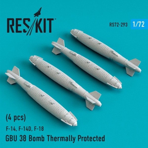 RESKIT RS72-0293 GBU 38 Bomb Thermally Protected (4 pcs) 1/72