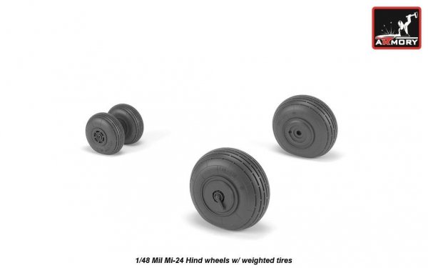 Armory Models AW48031 Mil Mi-24 Hind wheels w/ weighted tires 1/48