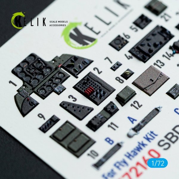 Kelik K72160 SBD-3 Dauntless - interior 3D decals for FlyHawk kit (1/72)