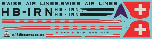 Italeri 1349 Douglas DC3 Swissair (1:72)