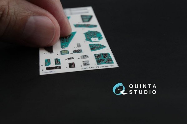Quinta Studio QD48026 Mi-24V 3D-Printed &amp; coloured Interior on decal paper (for Zvezda kit) 1/48