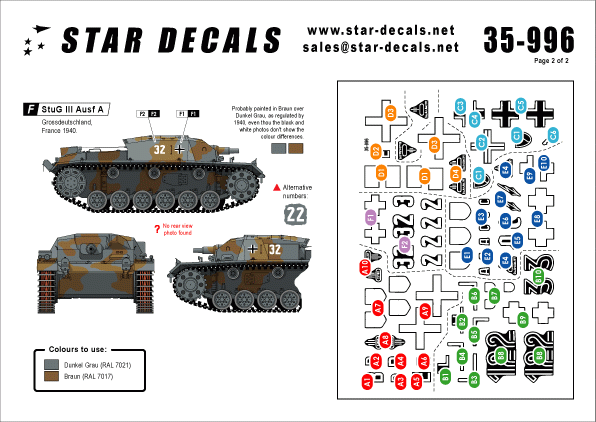 Star Decals 35-996 STURM 4  StuG III Ausf B 1/35