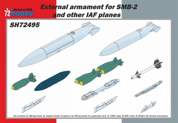 Special Hobby 72495 External armament for SMB-2 and other IAF planes 1/72