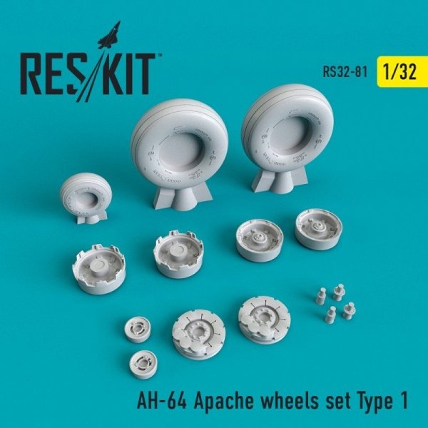 RESKIT RS32-0081 AH-64 Apache wheels set Type 1/32