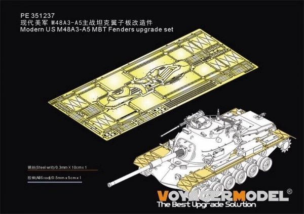 Voyager Model PE351237 Modern US M48A3-A5 MBT Fenders upgrade set For TAKOM 2161 and 2162 1/35