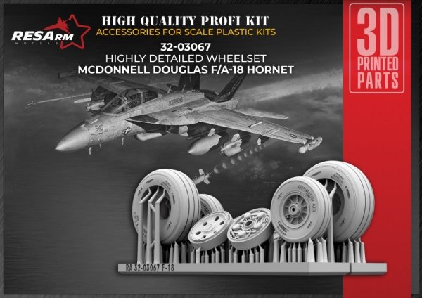 RESArm 32-03067 MCDONNELL DOUGLAS F-18 HORNET - Wheels under load (3D resin printing) 1/32