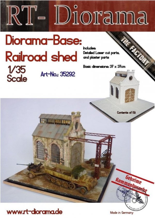RT-Diorama 35292 Diorama-Base: &quot;Railroad Shed&quot; 1/35