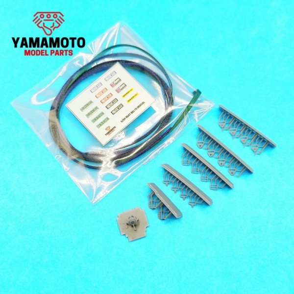 Yamamoto YMPTUN117 Racing Seatbelts 4 Points Set 2 - Blue &amp; Green 1/24